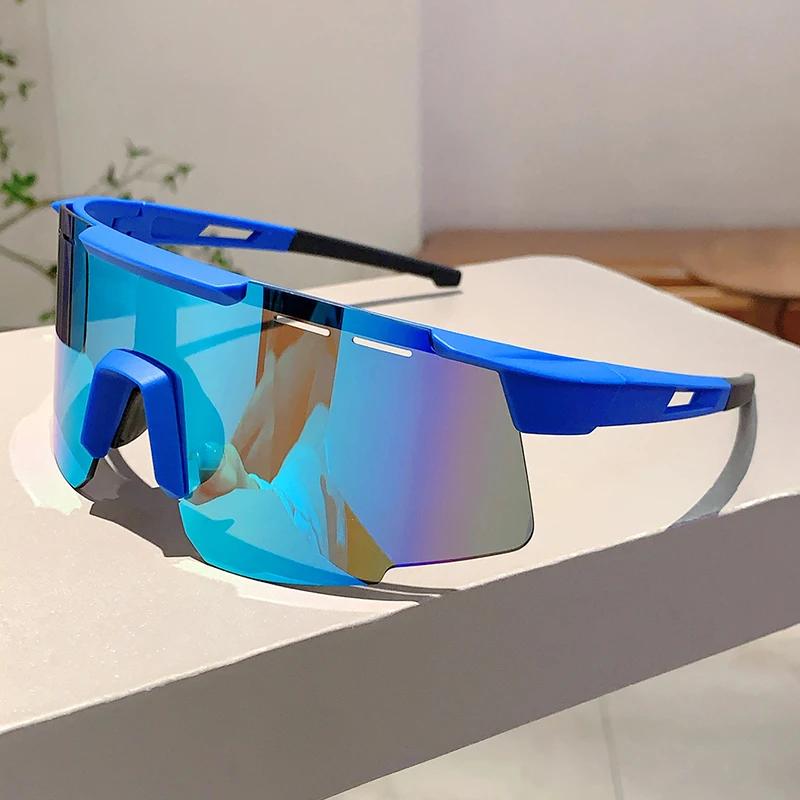 1/2 pièces mode monobloc Anti UV hommes lunettes en plein air marque miroir sport lunettes de soleil