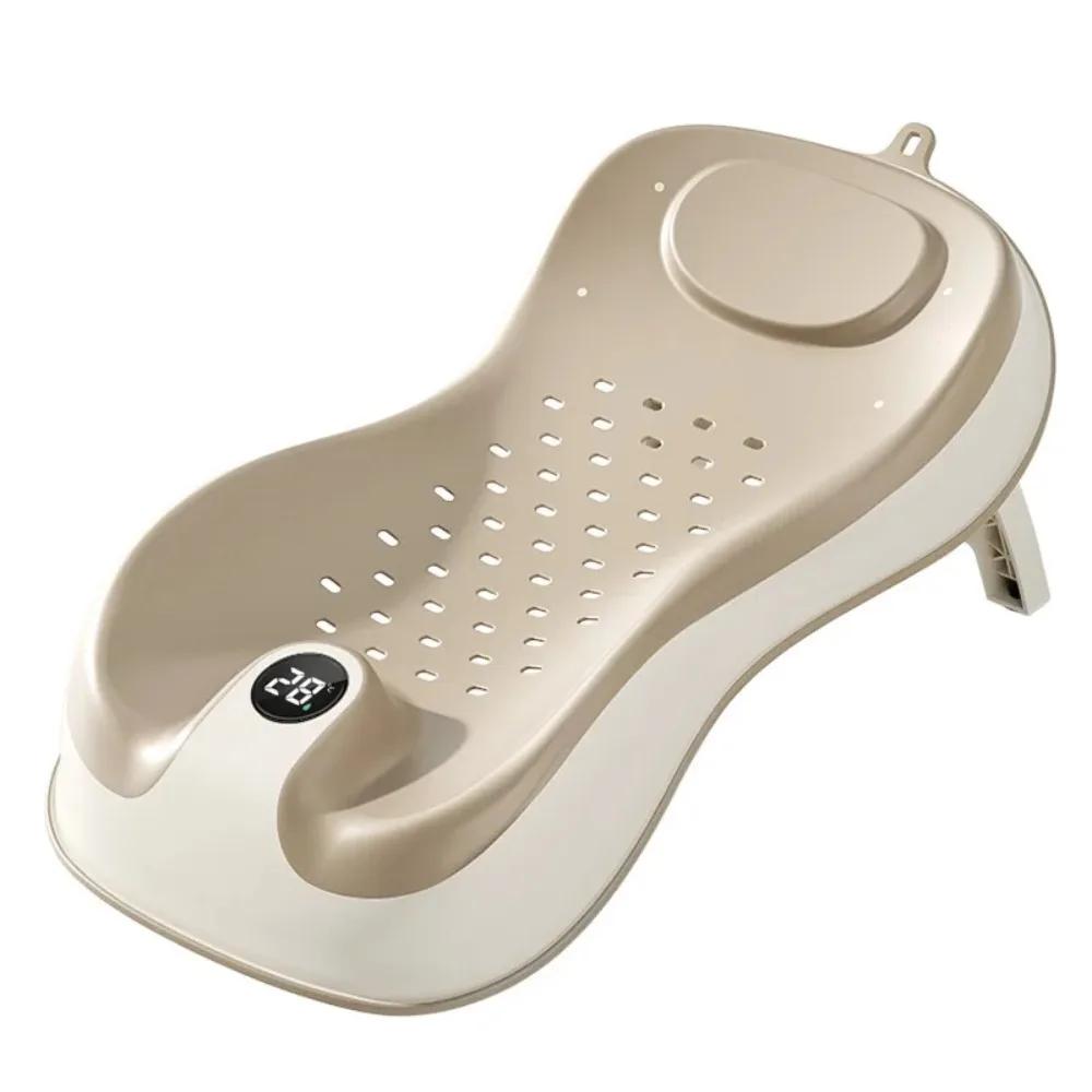 Support de bain pour bébé avec indicateur de température, support de bain antidérapant, siège de bai