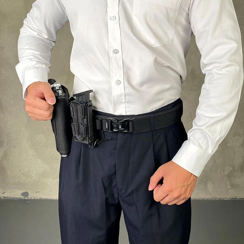 VATLTY Nouveau Ceinture de pantalon rigide pour hommes Boucle en métal Ceinture tactique militaire à