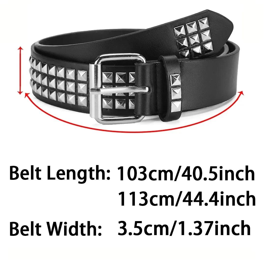 Ceinture à Rivets en Métal pour Homme et Femme, Style Punk, Discothèque, Rock, Jean, Y2K, Décoration
