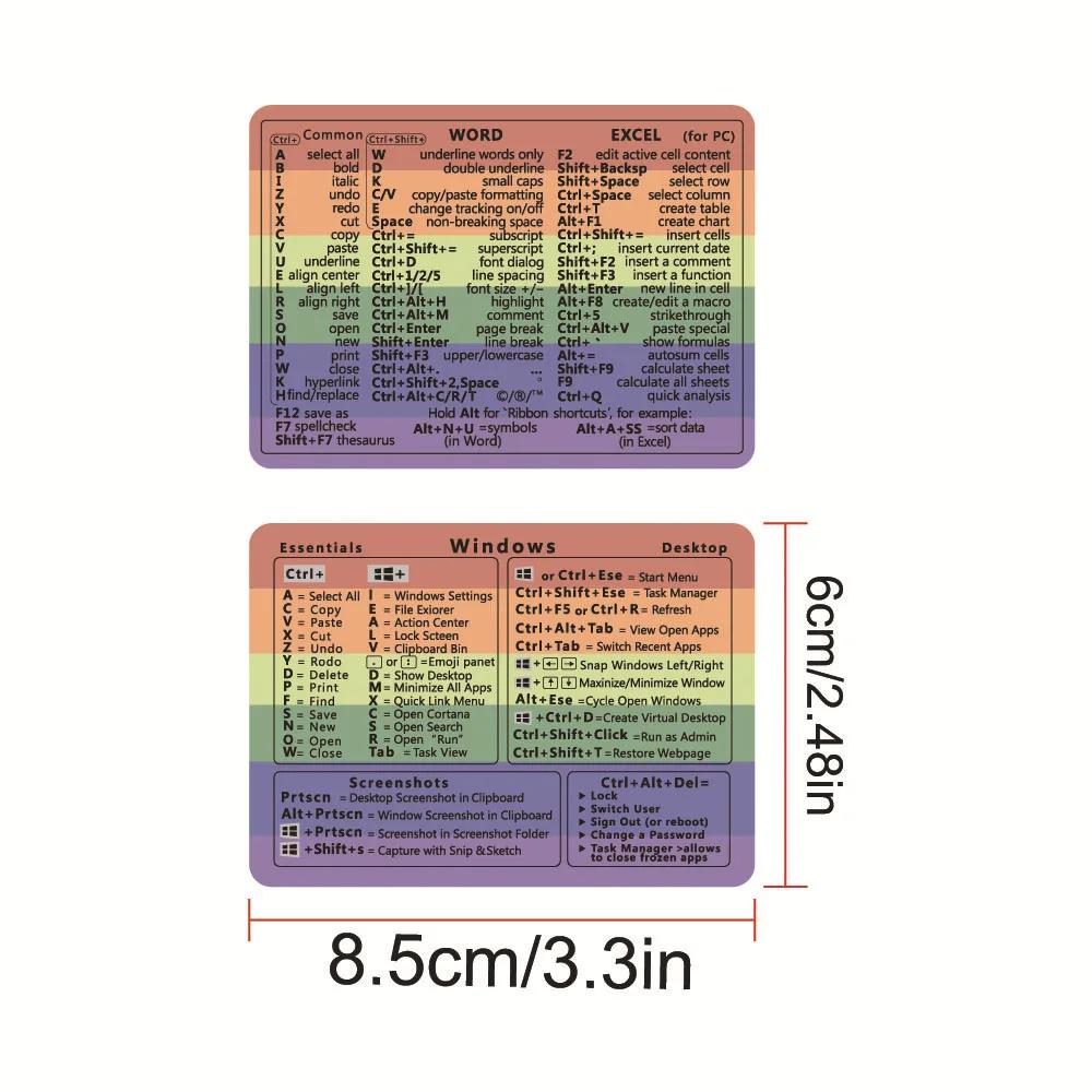 Autocollants de raccourci de clavier, Guide de référence rapide Windows + Word/Excel, autocollants d