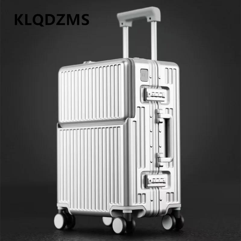 KLQDZMS valise multifonctionnelle ouverture avant valise d'embarquement boîtier de chariot pour ordi