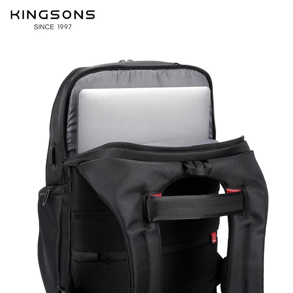 Kingsons hommes sacs à dos 15 ''17'' sac à dos pour ordinateur portable USB chargeur sac antivol sac