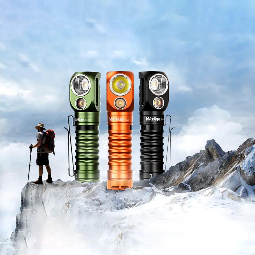 Wurkkos HD20 lampe frontale Rechargeable 2000LM torche magnétique IP68 projecteur 21700 EDC phare ba
