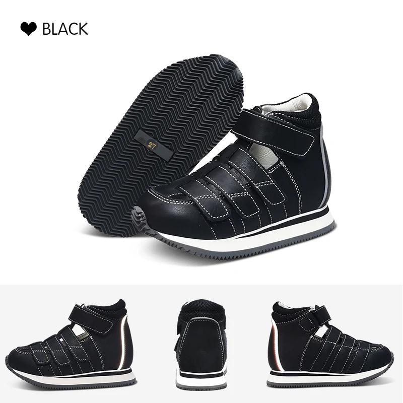 Ortoluckland enfants chaussures garçons été orthopédique en cuir véritable soutien de la voûte plant