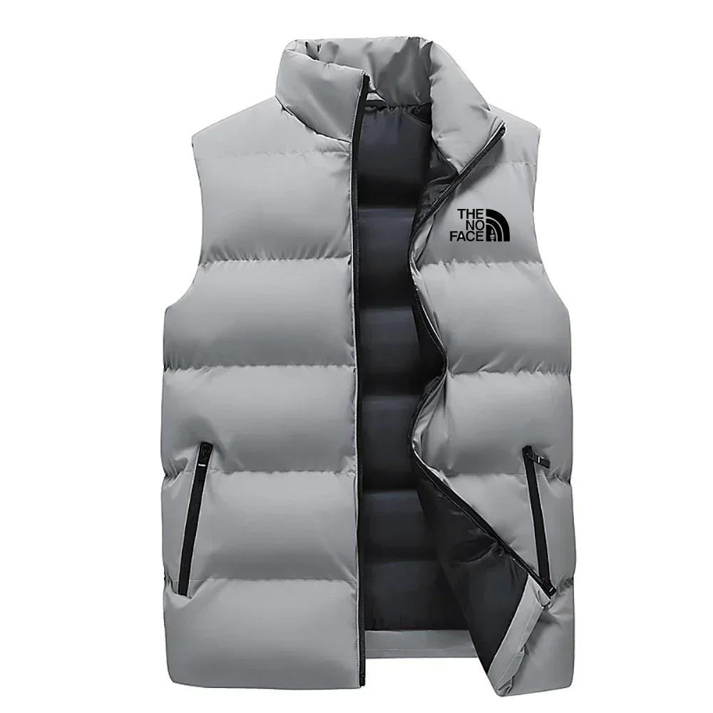 Veste sans manches pour hommes, imperméable, fermeture éclair, col montant, gilet décontracté, Parka