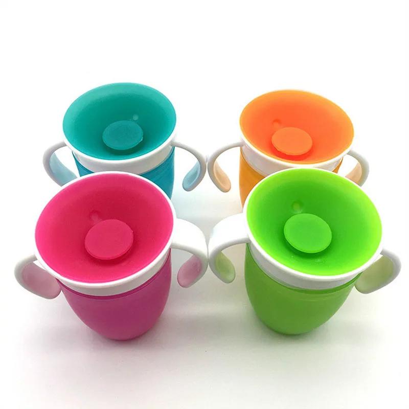 Gobelets d'eau pour bébé, rotatif à 360 degrés, tasse d'apprentissage pour bébé avec Double poignée,