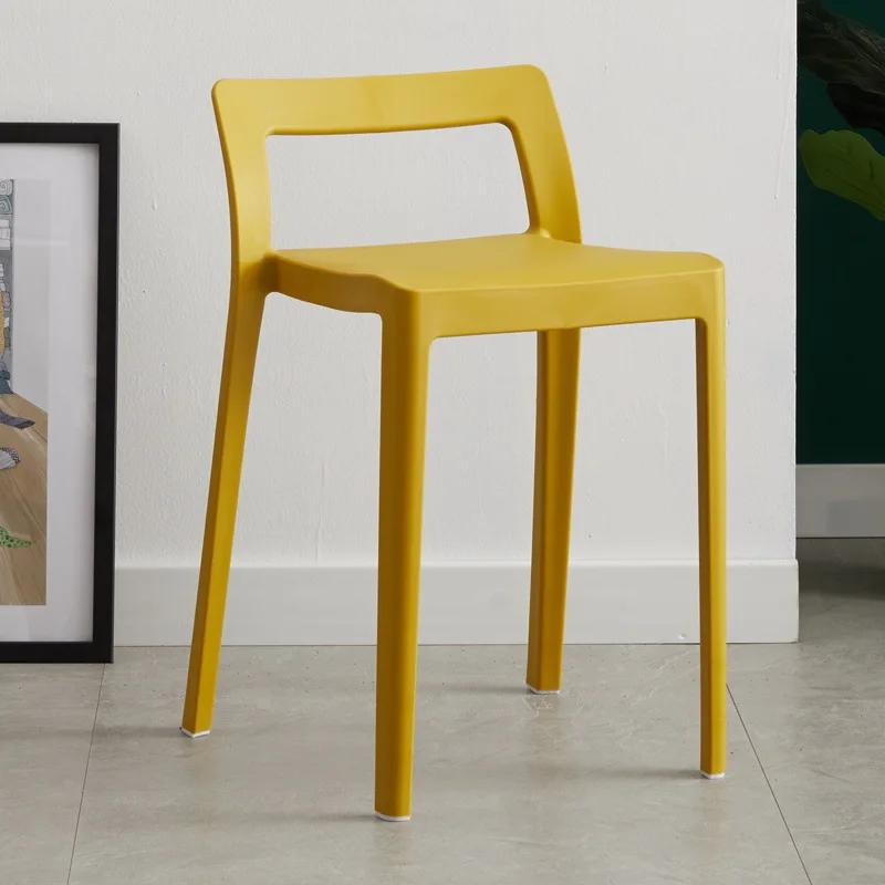 Chaises de Salle à Manger en Plastique pour Adulte, Simple, à Piste Haute, avec Dossier Évidé, pour 