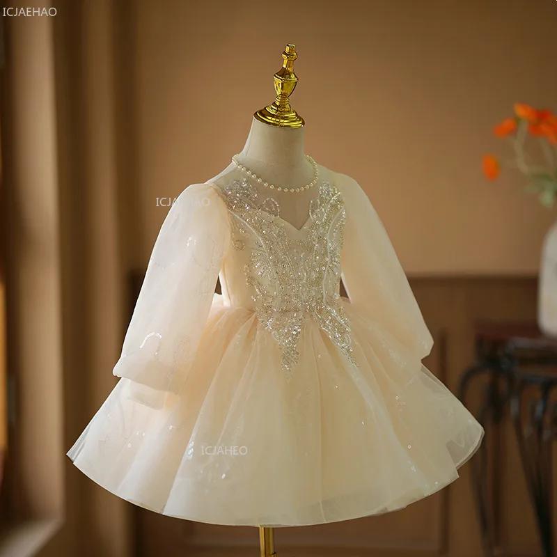 Robe de princesse pour bébés filles, robe de demoiselle d'honneur, robe bouffante pour mariage, spec