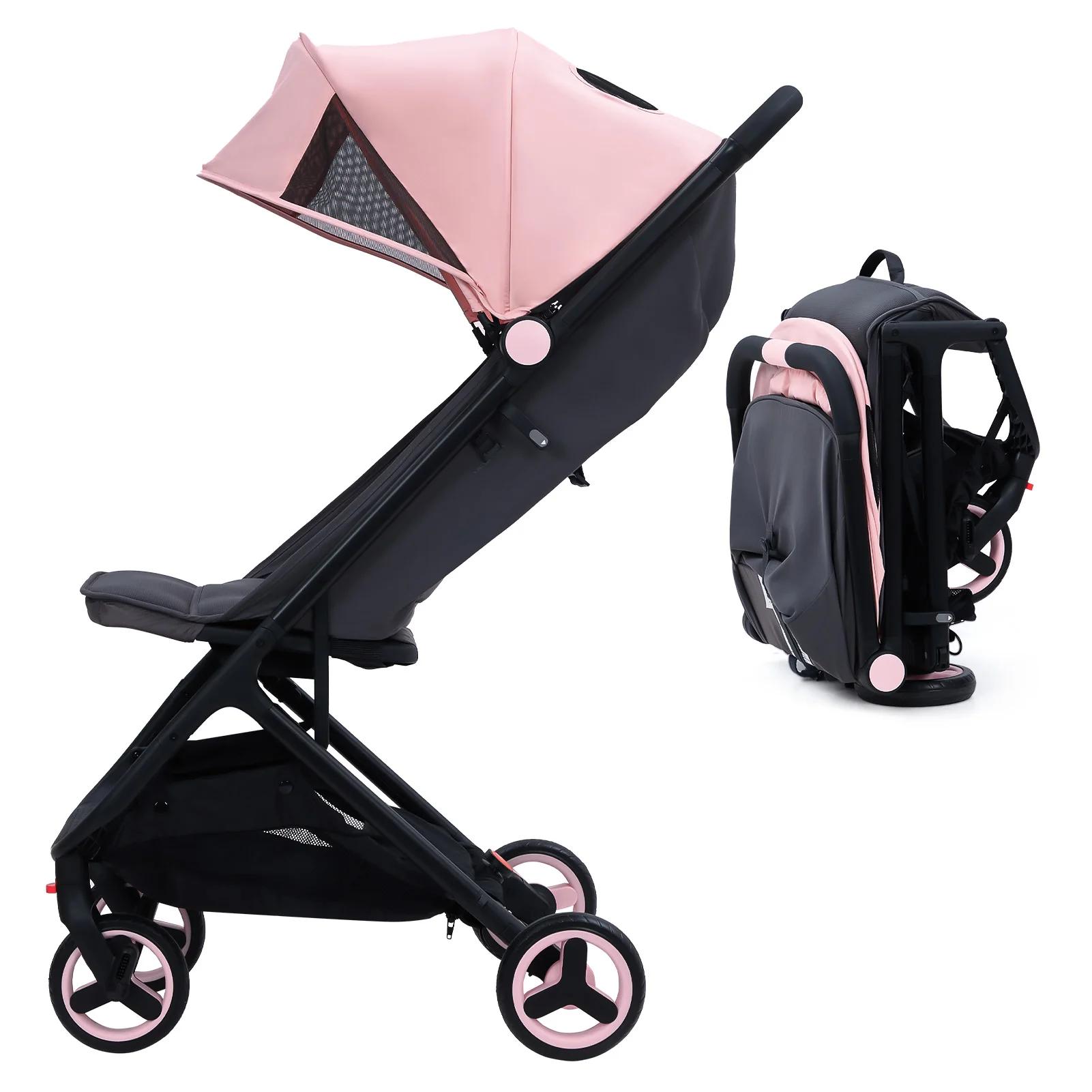 Poussette légère pour bébé, poussette parapluie compacte avec auvent/repose-pieds/dossier réglable, 