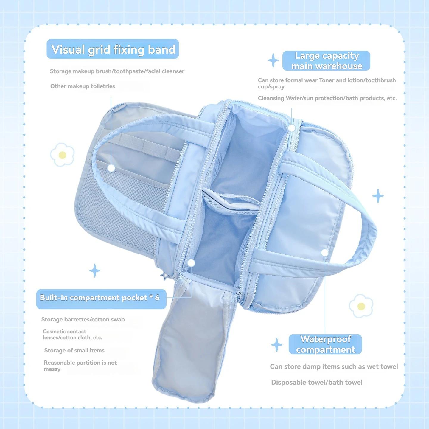 1PC Trousse de maquillage, sac de rangement pour salle de bain, sac de voyage portable à main