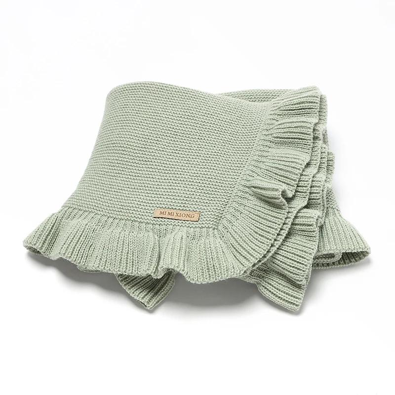 Couvertures bébé 90x70cm tricoté nouveau-né garçons filles solide poussette lange emmaillotage sac nuit réversible