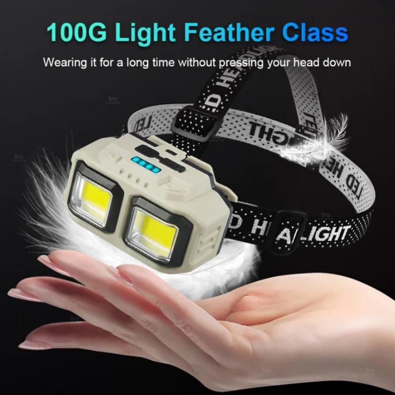 Lampe frontale ultralégère Super lumineuse 300000LM lumière rouge Vision nocturne pêche torche front