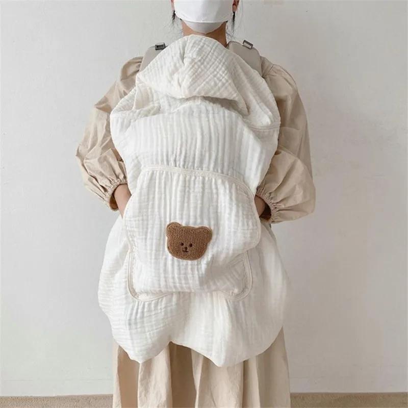 Couverture de poussette en mousseline pour bébé, lange d'emmaillotage pour nouveau-né, couverture de