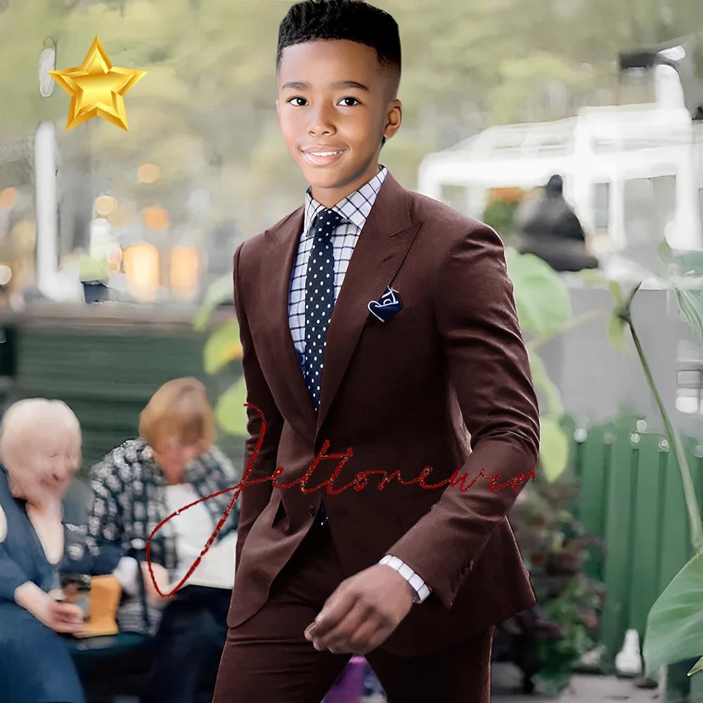 Tuxedos de mariage pour garçon, ensemble de 2 pièces, Blazer de dîner à revers châle (veste + pantal