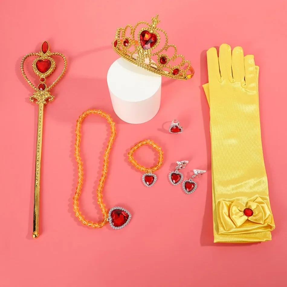 Princesse filles Belle neige blanche fête faveurs cadeaux ensemble couronne sceptre baguette collier