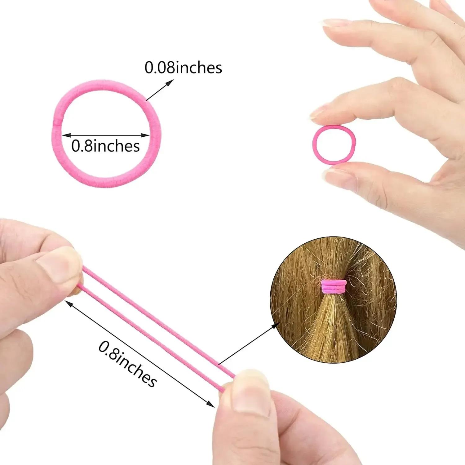 200 pièces enfants élastique élastique filles bandes de cheveux enfants couleur bonbon élastique pou