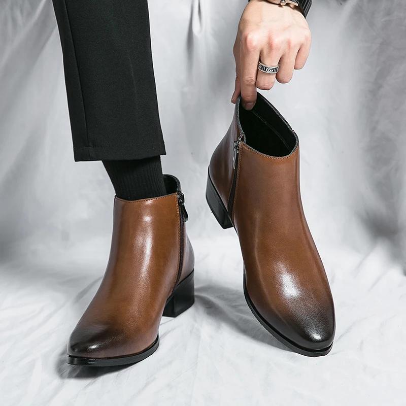 Chaussures pour hommes Chelsea bottes casual affaires rétro bottines homme chaussures de marche chau