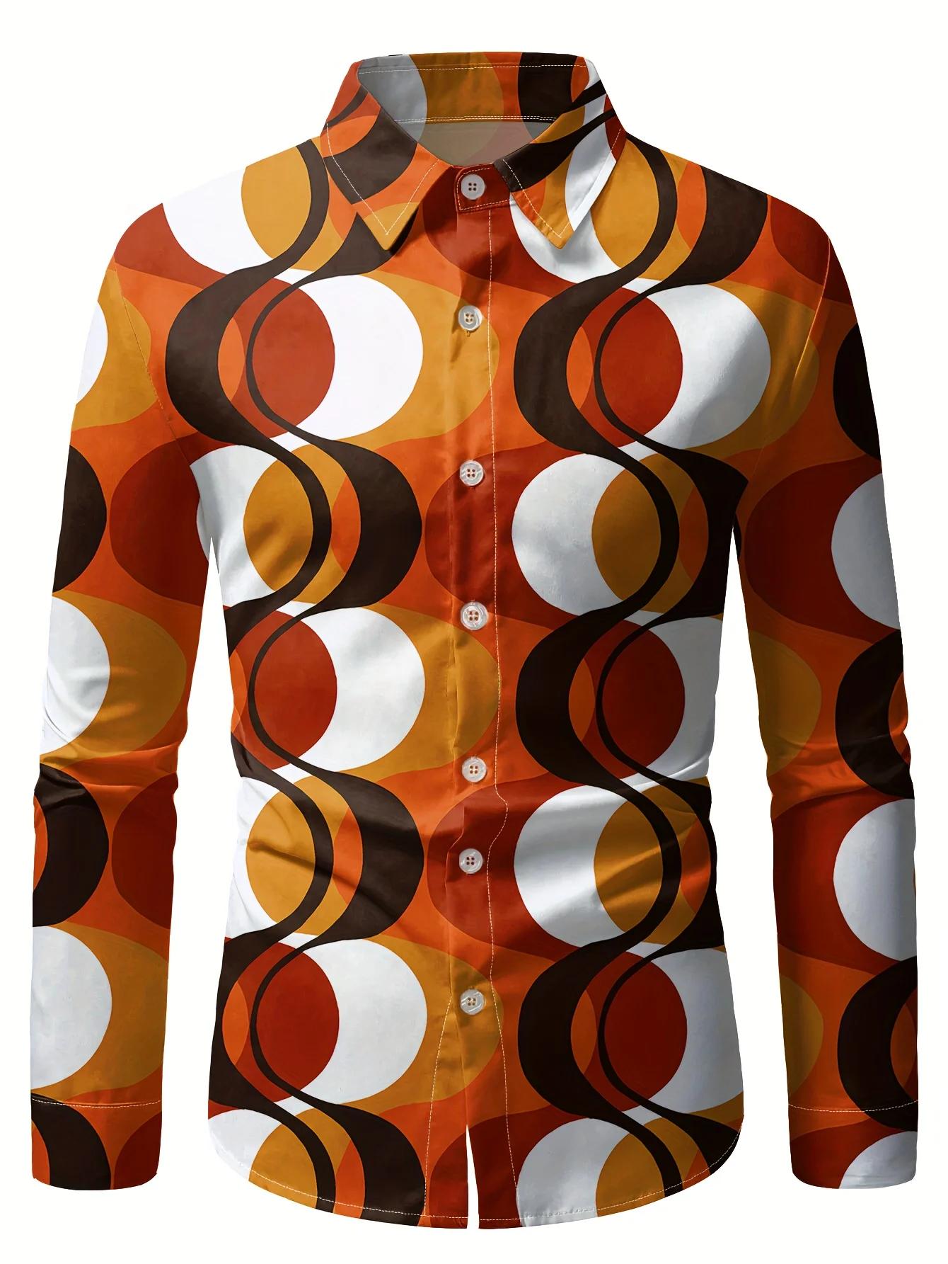 Chemise de soirée disco des années 70 pour hommes des fêtes à thème des années 70 – Chemisier bouton