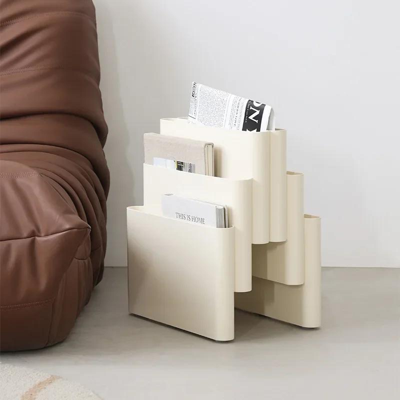 Bibliothèque nordique créative pour la maison, étagère à magazines au sol médiéval, accessoires Phot
