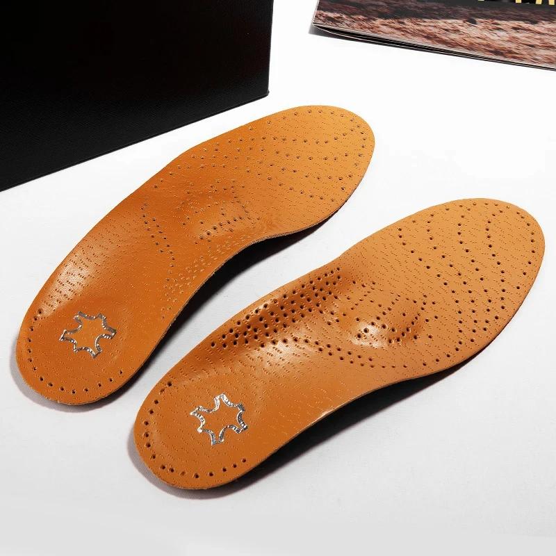 Semelles orthopédiques en cuir, Support de voûte plantaire, pieds plats, fasciite plantaire, coussin