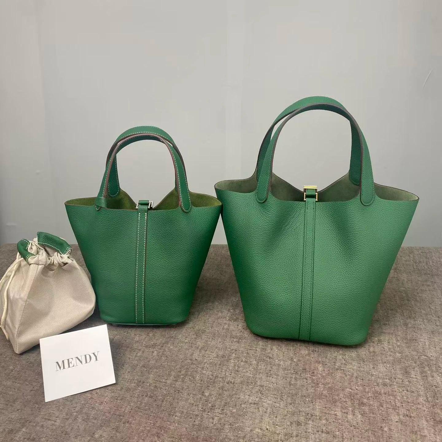 Sac seau pour femmes, fourre-tout de bonne qualité, sac à main de styliste de luxe en cuir véritable