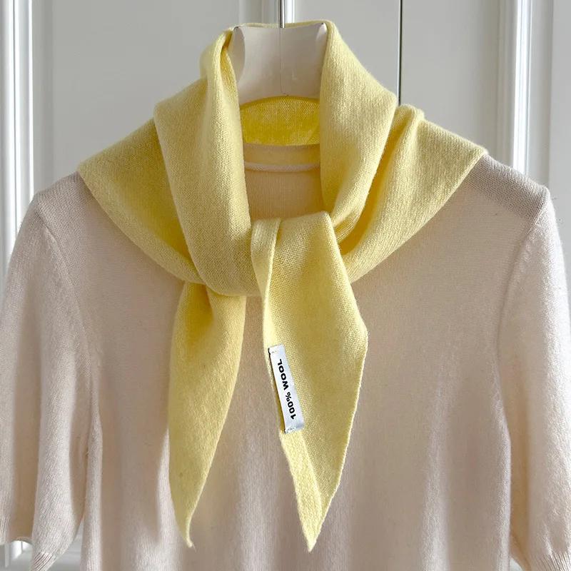 Écharpe tricotée 100% laine pour femme, écharpe chaude d'hiver, couleur unie brillante, châle épais,