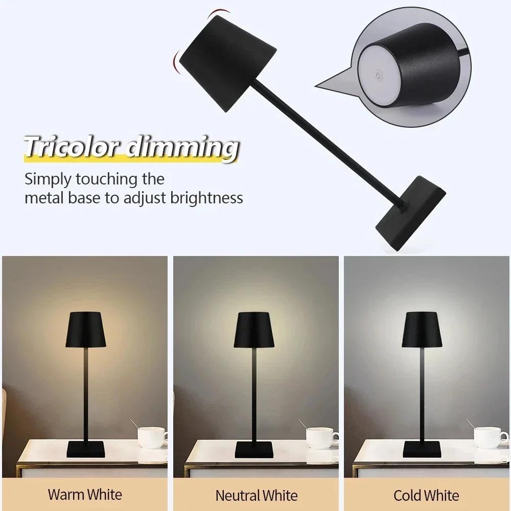 Lampe de bureau LED lampe de Table Rechargeable Usb Bar Restaurant Ambiance lampes tactiles sans fil