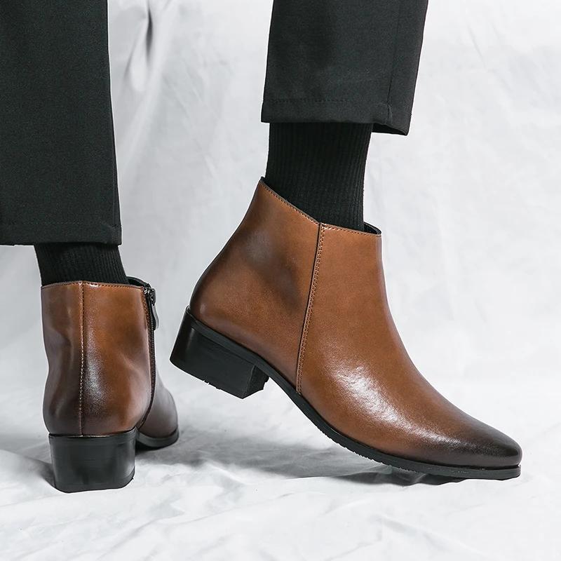 Chaussures pour hommes Chelsea bottes casual affaires rétro bottines homme chaussures de marche chau