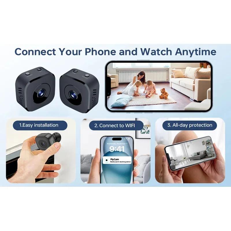 Moniteur bébé Mini caméra HD WiFi Surveillance sans fil Protection de sécurité moniteur à distance c
