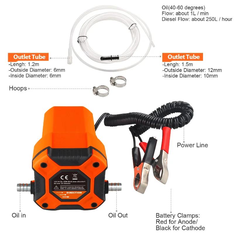 EADavid-Pompe d'aspiration d'huile de voiture électrique, 12V, 60W, livraison de carburant, huile mo