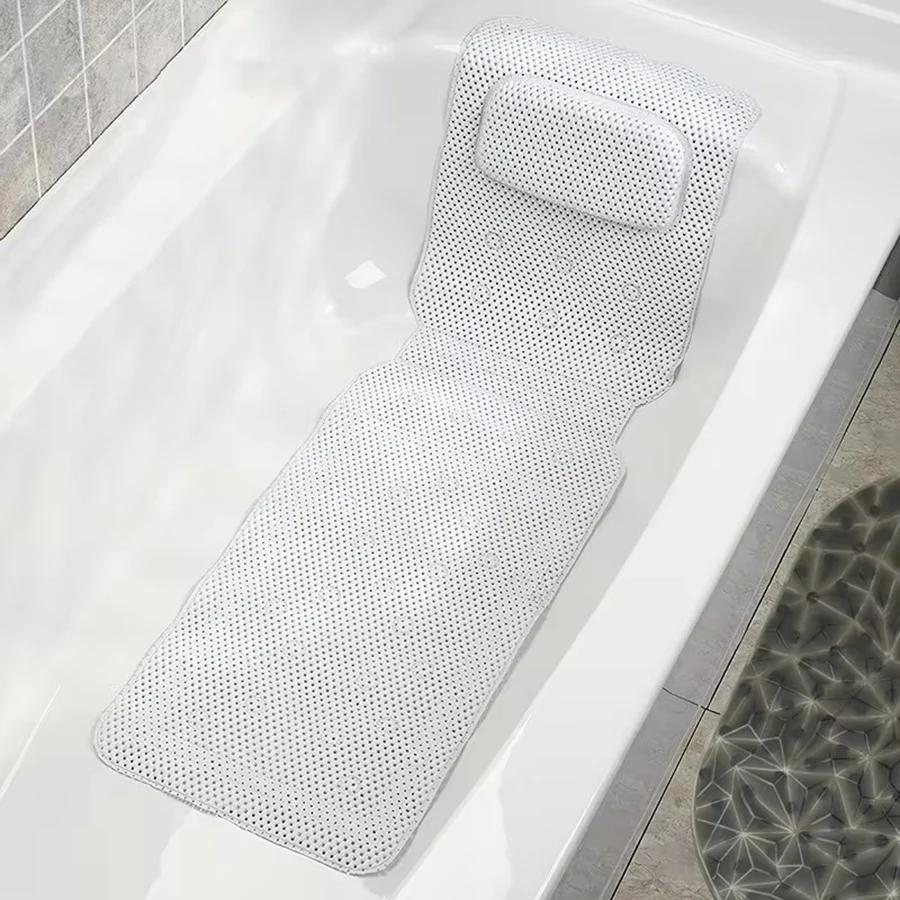 Polymères de baignoire coordonnants à ventouse, oreiller de baignoire, repos de sauna, longs oreille