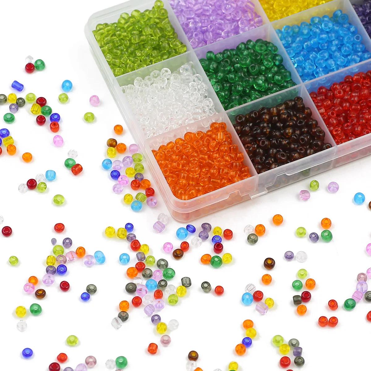 Boîte de 15 grilles de perles en verre de 2, 3 et 4mm, pour bijoux, bricolage, bracelets, collier, t