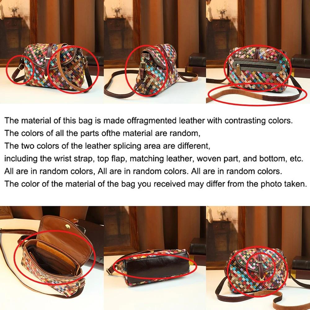 Sac bandoulière bohème en cuir véritable tissé à la main pour femme, style ethnique, sac à bandouliè