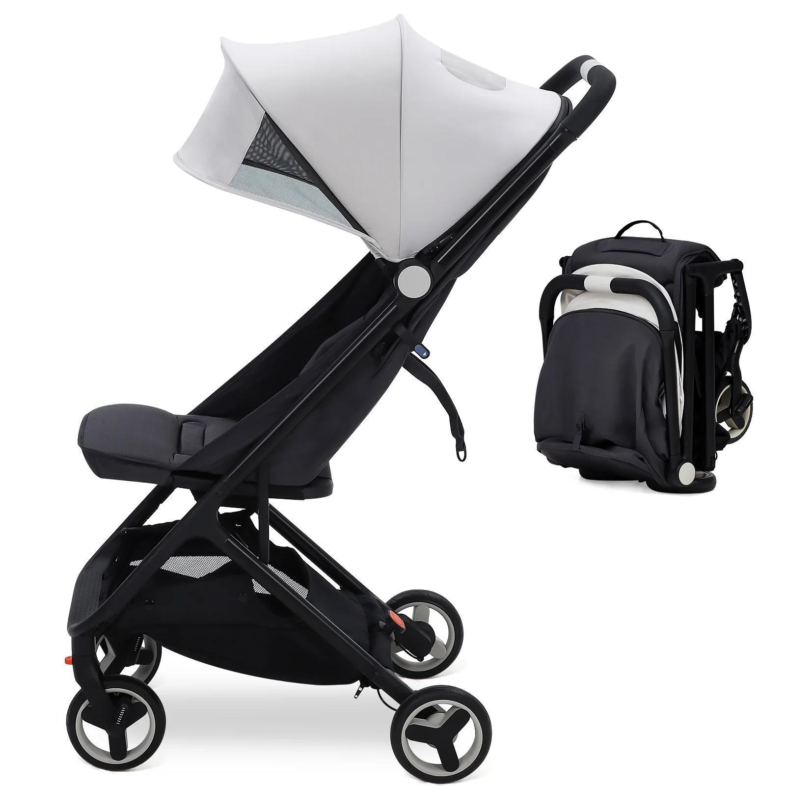 Poussette légère pour bébé, poussette parapluie compacte avec auvent/repose-pieds/dossier réglable, 
