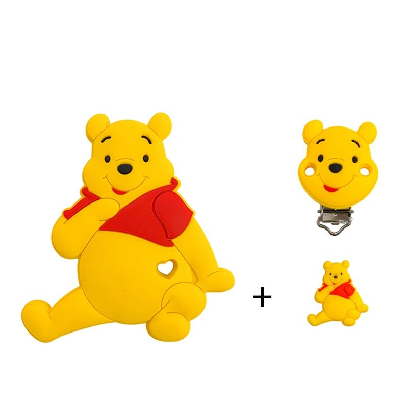 3 pièces/ensemble point de Silicone bambi princesse anneau de dentition clip perles focales bricolag