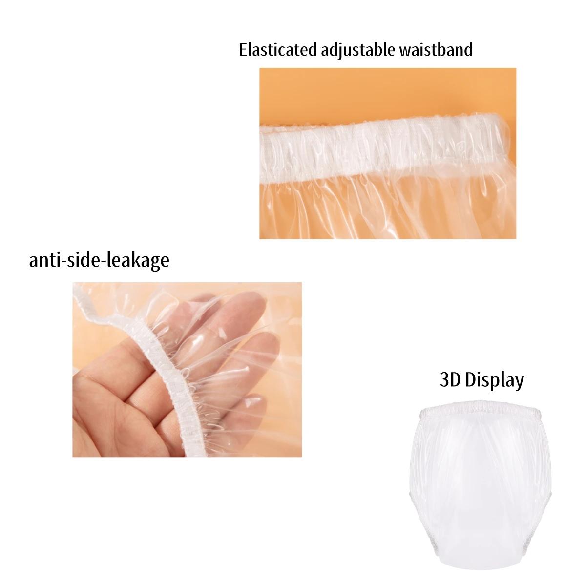 Couche-culotte en TPU imperméable réutilisable pour adulte, culotte transparente, couverture facile 