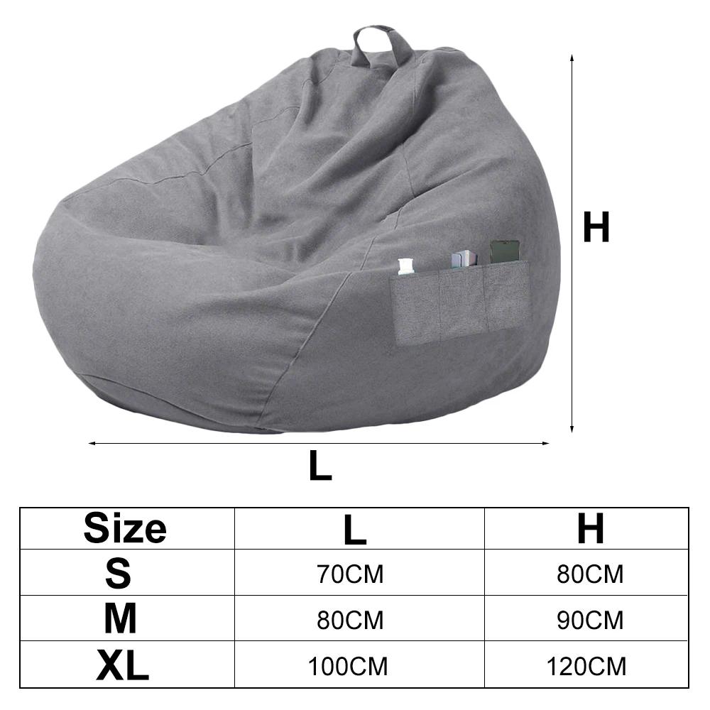 Housse de canapé pour siège paresseux, grand pouf, doux, moelleux, respirant, Tatami pour adulte et 