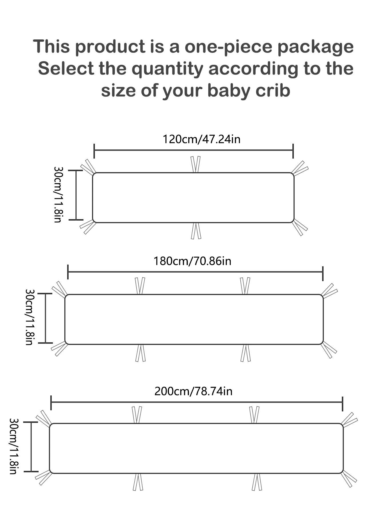 Rail protection berceau bébé rembourrage doux, pare-chocs lit imprimé dessin animé longueur 120-200cm