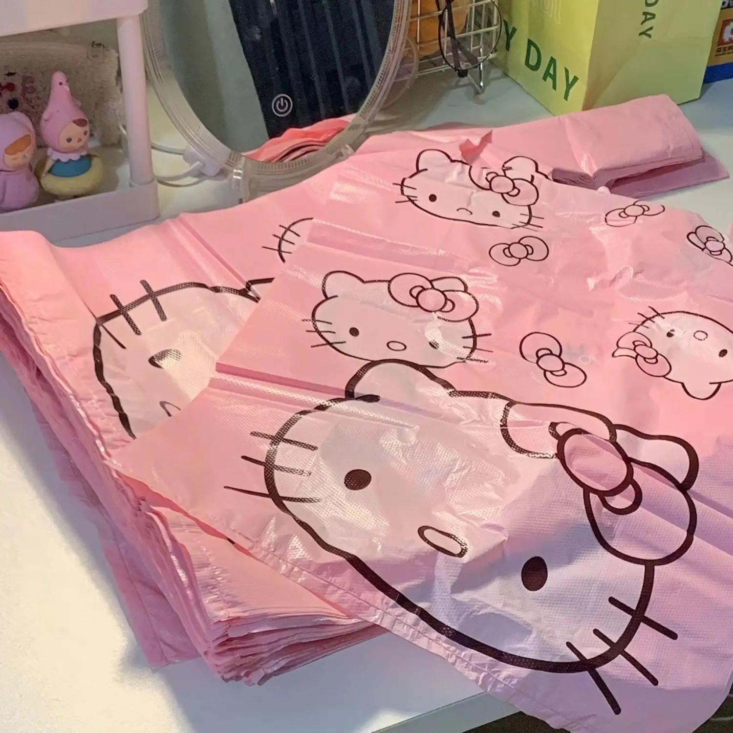Sac de gilet sac en plastique sac fourre-tout rose sac de rangement sac poubelle ménage mignon dessi