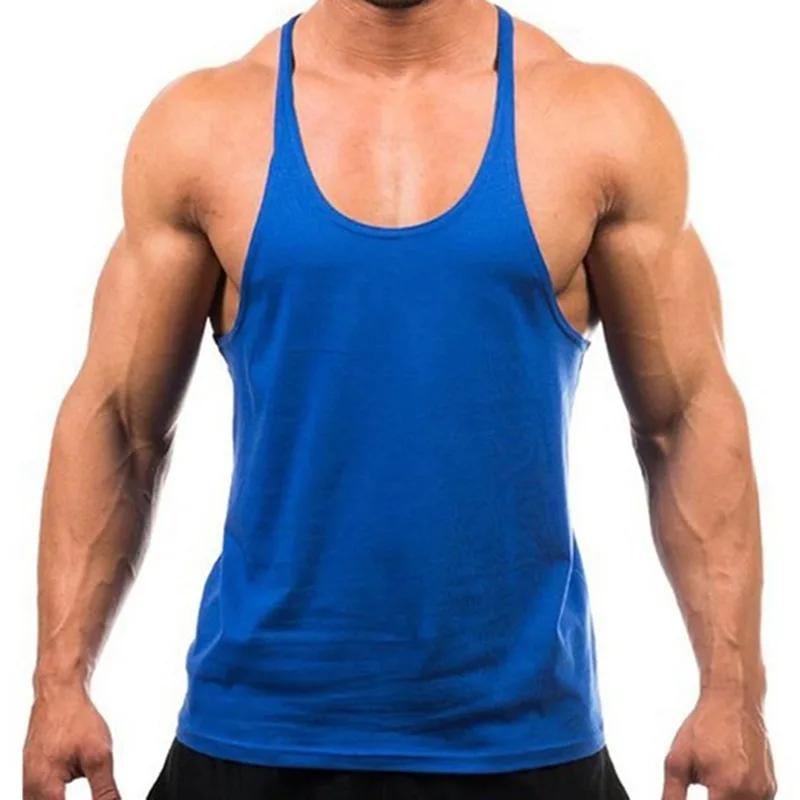 Chemise d'entraînement de musculation pour hommes, chemise en coton, haut de jogging, chemise de fit