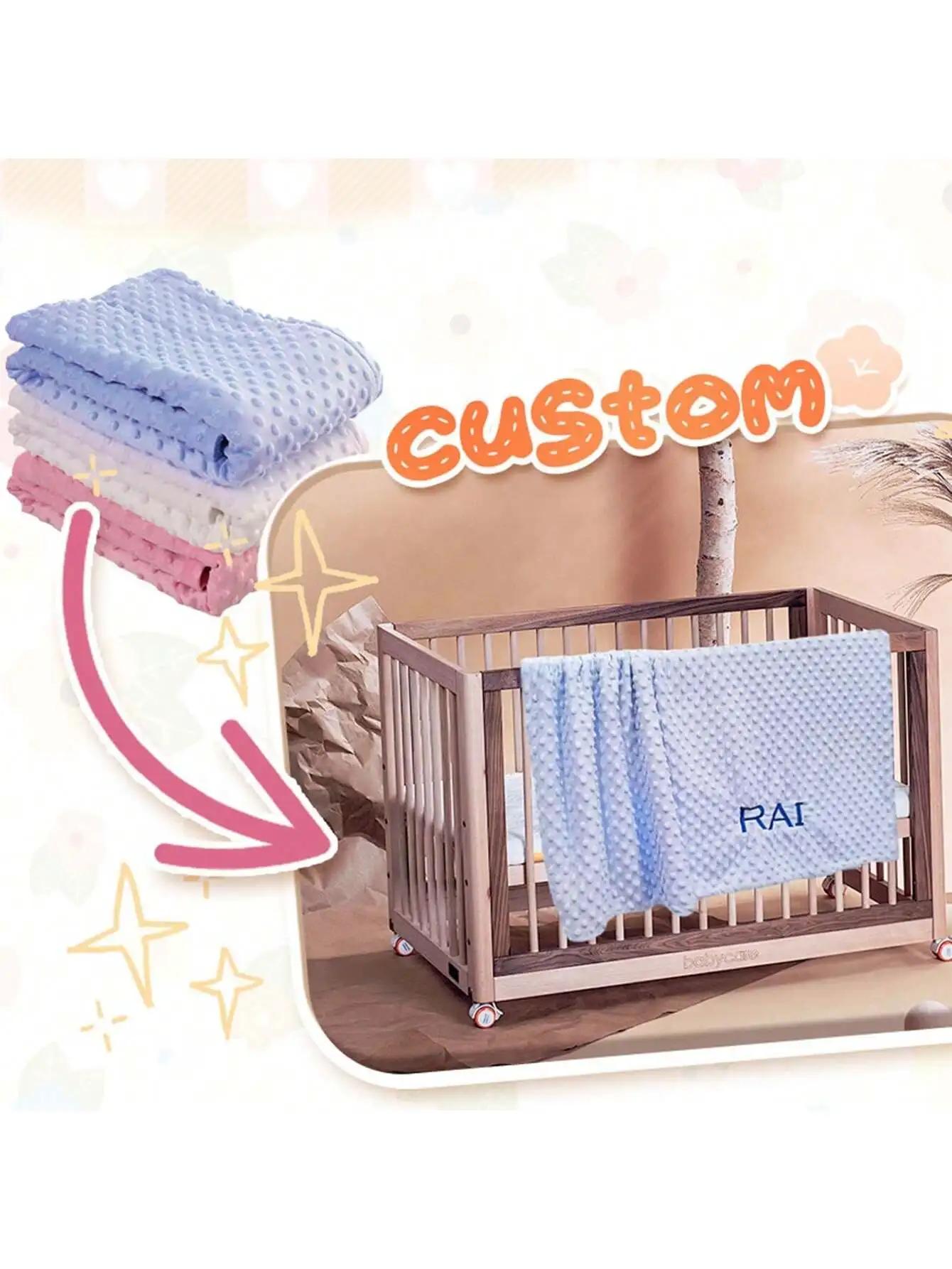 Couverture personnalisée pour bébé - Doudou, couverture d'emmaillotage, pour poussette, lit et berce