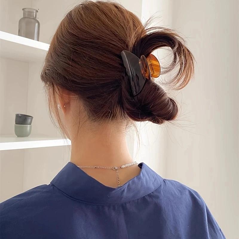 Pince à cheveux élégante en acétate, taille moyenne, douce, pince requin, accessoires pour cheveux p