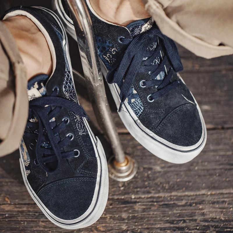 Maden-Chaussures basses en toile imprimée rétro japonaise pour hommes et femmes, marque de créateur,