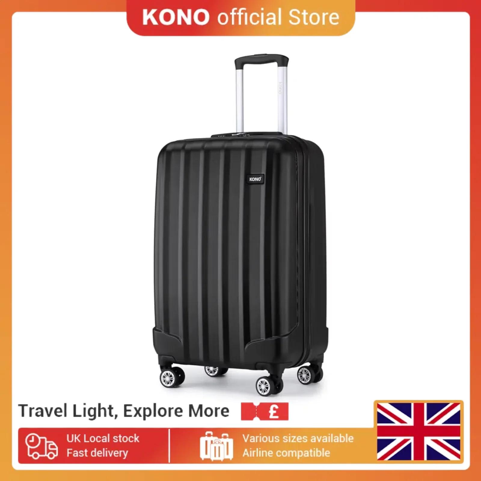 Kono-Valise de Cabine Légère en ABS de 19/24/28 Pouces, Spinner à 4 Roues, Valise Trolley de Voyage 