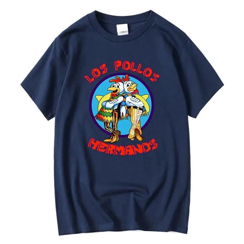 LOS POLLOS Hermanos T-Shirt imprimé drôle hommes mode décontracté manches courtes été coton respiran