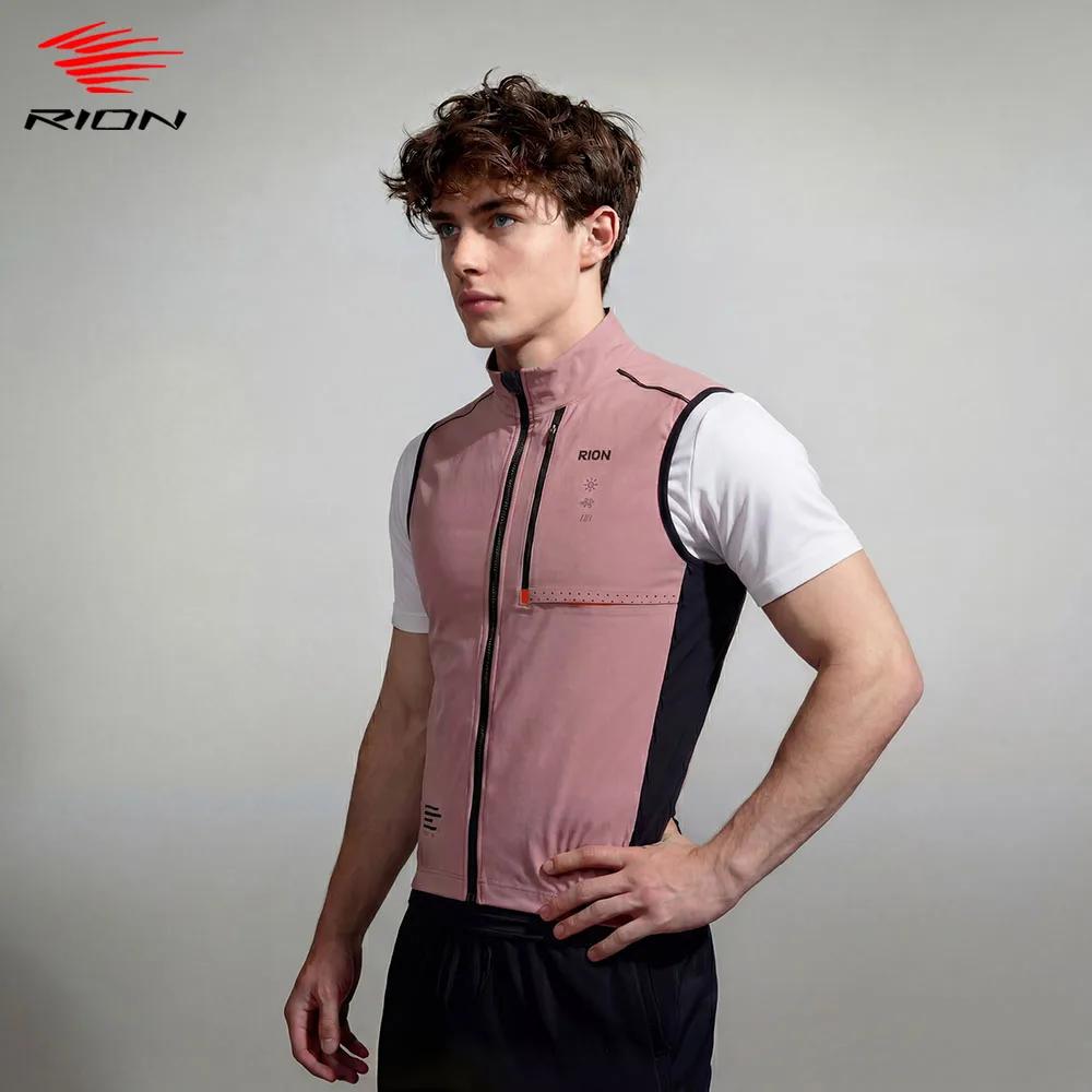 Gilet de course à pied et de cyclisme pour homme RION, coupe-vent, respirant, séchage rapide, multi-