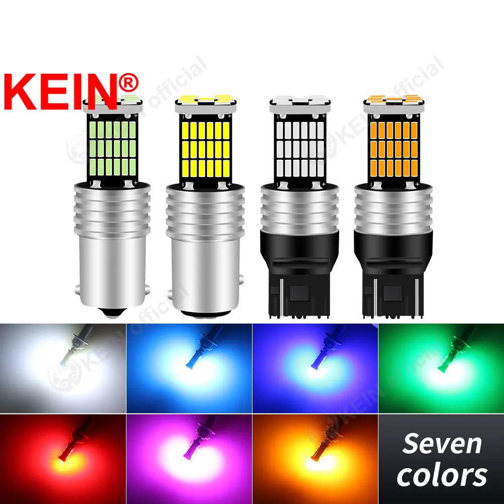 KEIN 2 pièces 7 couleurs P21W 1156 1157 ampoule Led BA15S BAY15D T20 7440 7443 W21W 45SMD 4014 clign