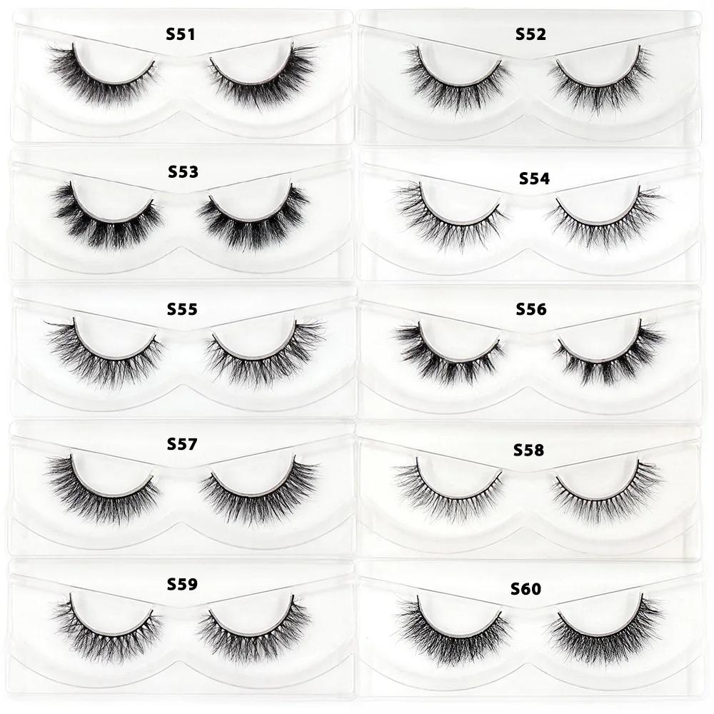 LEHUAMAO10/100 paires de cils de vison en gros doux moelleux court faux cils extension de cils natur
