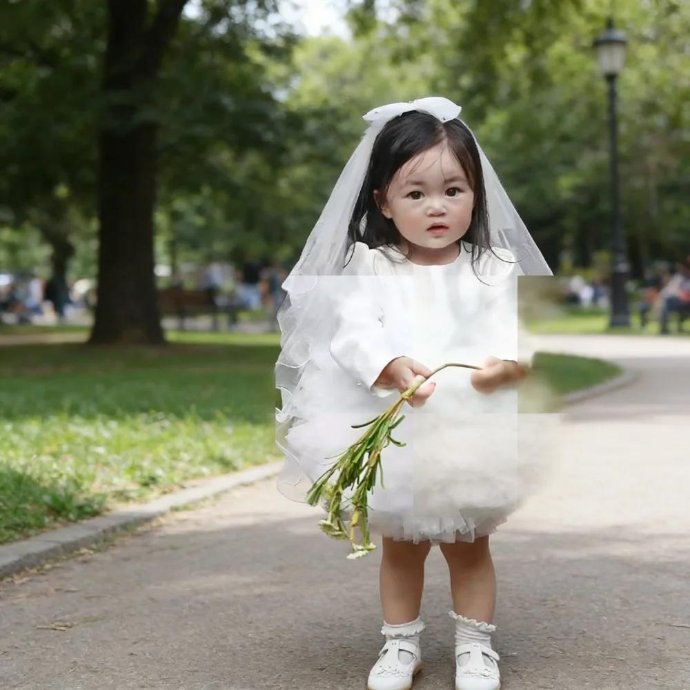 Robe de mariée blanche pour enfants 2026, tenue de cérémonie pour enfant, robe de demoiselle d'honne